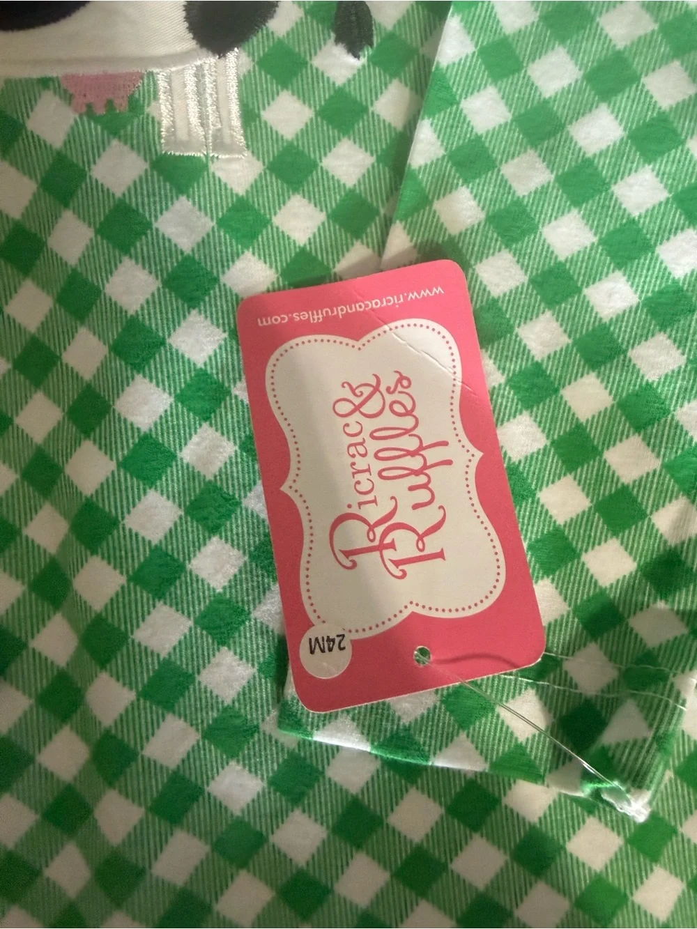 NWT Ricrac and Ruffles Christmas Cow romper size 24 M
